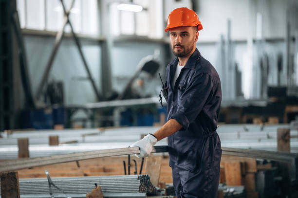istock In protective hard hat. Man is working in the modern factory 2189024035