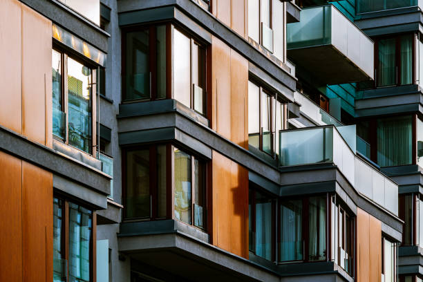 istock Modern Apartment Building with Large Glass Windows and Minimalist Architectural Design 2189027526