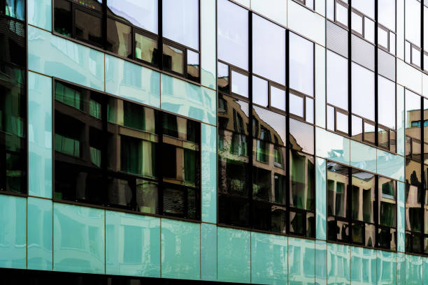 Abstract detail of futuristic office building in Bangkok downtown