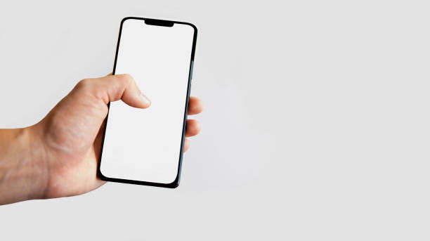 istock Closeup Hand using Phone isolated on transparent wide background 2189029555