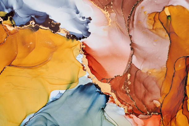 istock Natural  luxury abstract fluid art painting in liquid ink technique. Tender and dreamy  wallpaper. Mixture of colors creating transparent waves and golden swirls. For posters, other printed materials 2189032628