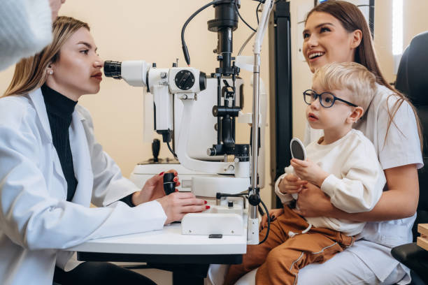istock Mother with her son are in the clinic, checking vision 2189034547