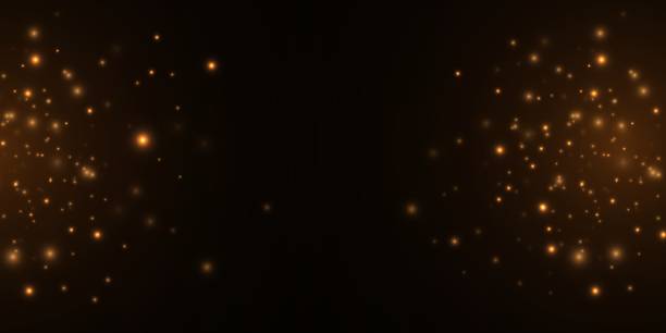 istock Bright blurred sparks isolated on black background. Glowing magical dust with bokeh. Abstract light effect. Glares and flares. Vector illustration. EPS 10 2189035280