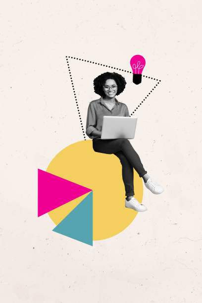 istock 3D collage trend artwork composite sketch poster of analyzing stats graphics business goal diagram young woman sit hold laptop idea lamp 2189038749