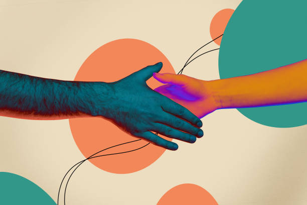 istock Composite 3d creative image collage of hands shake gesture business people partners together success deal team building help support 2189039990