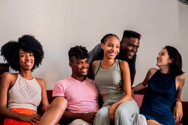 istock Young friends talking at home 2189049458