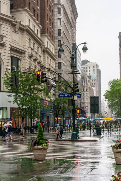 istock Rainy Day City Street with Historic Architecture 2189049541