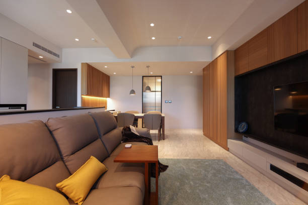 istock Comfortable and modern new home living room 2189052356