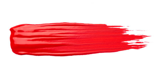 istock Red acrylic brushstroke on a white background. 2189053383