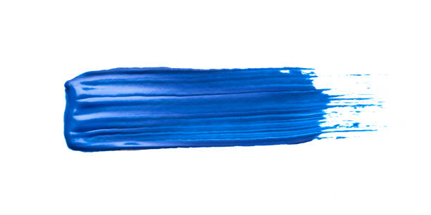 istock Blue acrylic brushstroke on a white background. 2189053659