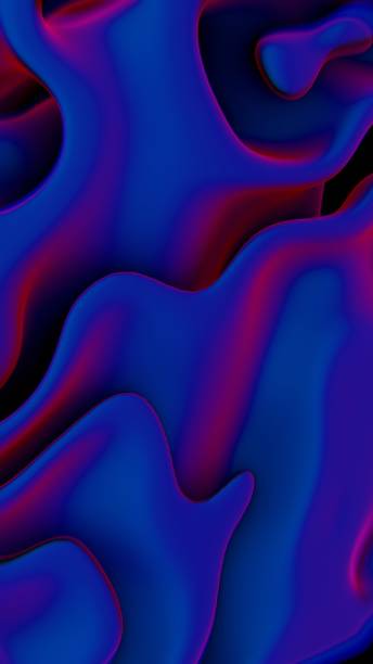 istock Abstract Curved Organic Shapes in Deep Blue and Neon Red Gradient 2189057197