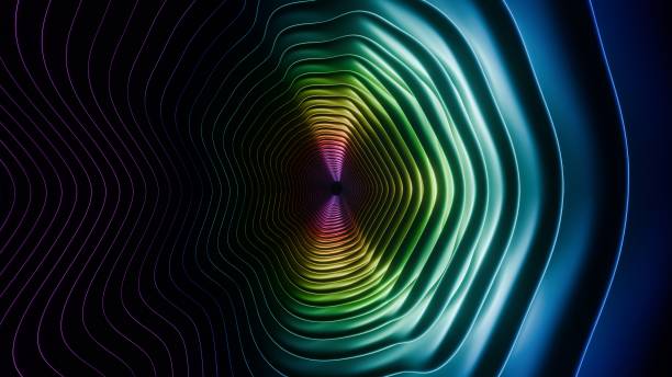 istock Abstract Neon Swirling Vortex in Purple and Red Hues 2189057249
