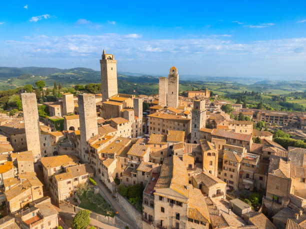 istock San Gimignano, medieval Tuscan town from drone 2189059798