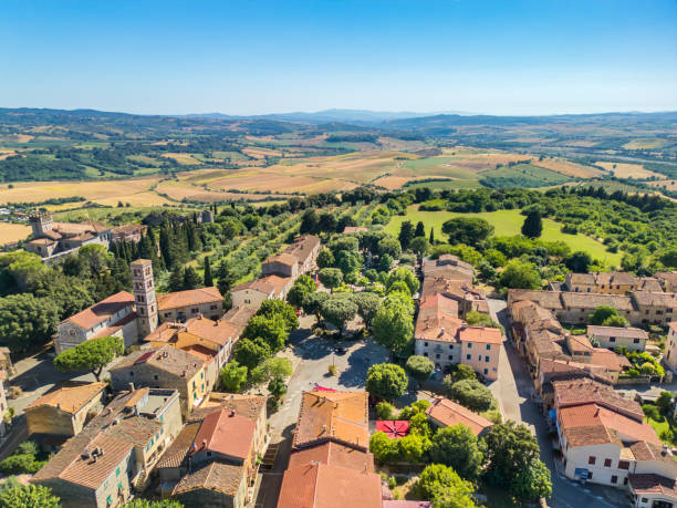 istock Saturnia, Tuscan medieval town from drone 2189060199