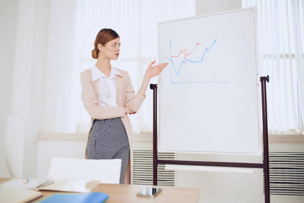 istock Business woman in office work schedule presentation 2189068961