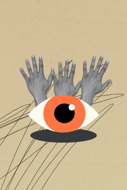 istock Creative art sketch image collage of anonym eyeball vision stare hands freak monster control observer jewish esoteric concept 2189075726