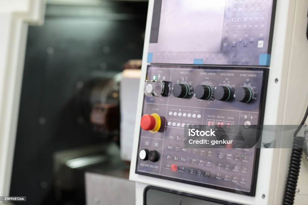 Machine Control Panale Cnc Metalworking Lathe Control Panel Stock Photo - Download Image Now ...