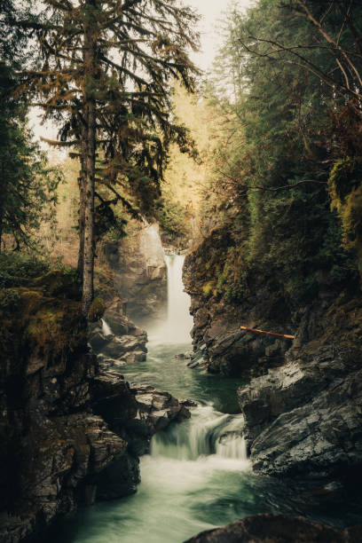 istock Wide Show of the Waterfall Going Down The River 2189081276