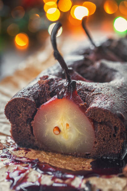 istock Pear chocolate cake with mulled wine glaze 2189083863