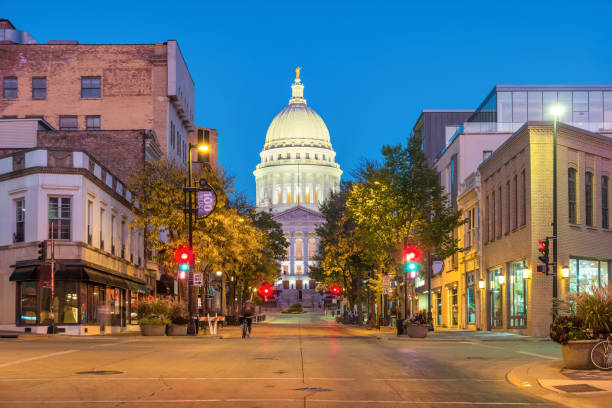 istock Downtown Madison Wisconsin State Capitol Twilight 2189084349