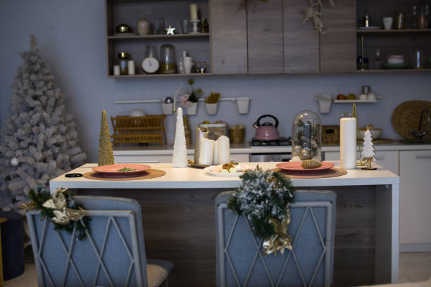istock New Year's kitchen, cozy setting of a festive romantic dinner 2189086271