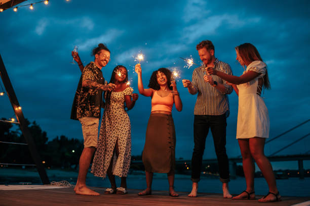 istock Multiracial friends having a party on the boat 2189089655