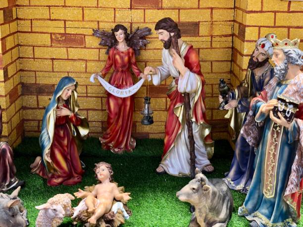 istock Christmas nativity scene with family. 2189093596