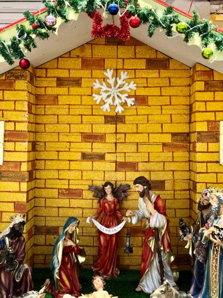 istock Christmas nativity scene with family. 2189093598