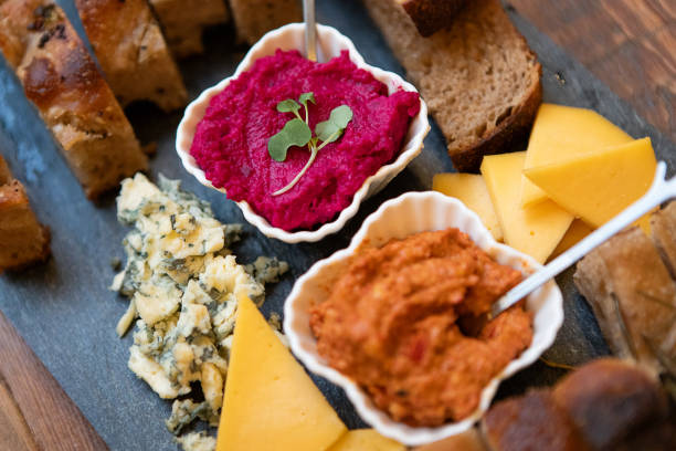 Chickpea and beetroot hummus with sourdough toast - Buenos Aires - Argentina