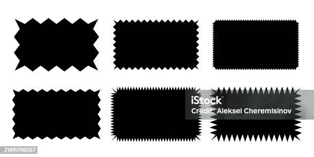 Rectangular Shapes With Jagged Borders Frames With Zigzag Sharp ...