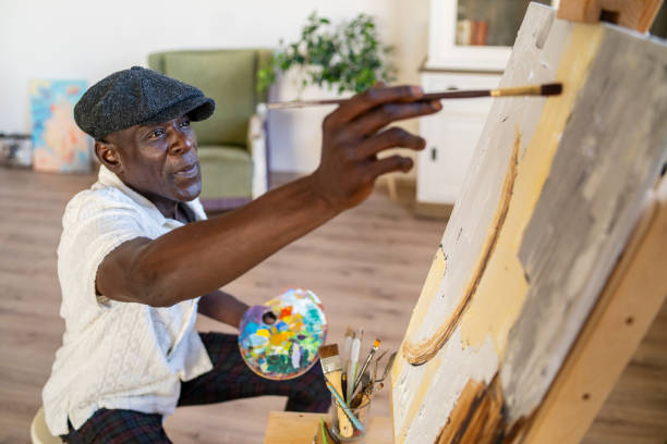 istock Mature artist painting 2189100305