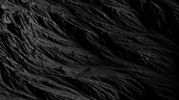istock Abstract mountain landscape in stippling style. Black and white rock texture background. Rough mountain surface with erosion. Pointillism. Dotwork. Noisy grainy shading using dots. Vector illustration 2189103345