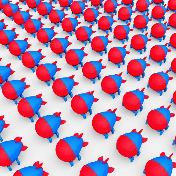 Atomic Nuclear Bomb on White Background. One of the Nuclear War Symbol. 3D Illustration. File with Clipping Path.