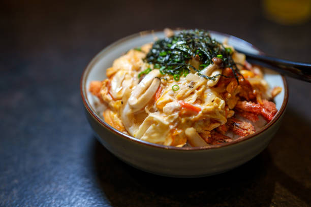 istock Japanese Deep Fried Shrimp Donburi with Rice and Seaweed 2189114088