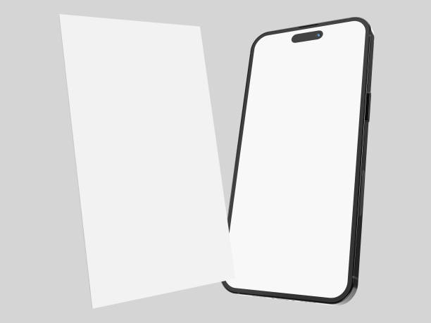 istock Smartphone mockup with shadow and social media post interface mockup. Social media mobile app page template design for user carousel post feed. Mobile app interface template on social network 2189122528