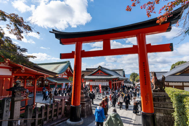 Crowds gathered at Fushimi Inari Taisha Temple ground. Taken on November 19 2024