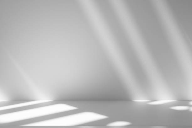 istock Wall interior background, studio and backdrops show products.with shadow from window color white . background for text insertion and presentation product 2189125465