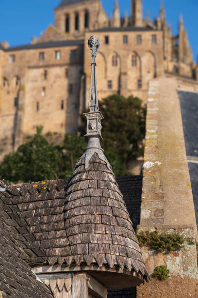 Detail of the architecture of Mont Saint-Michel in Normandy, France