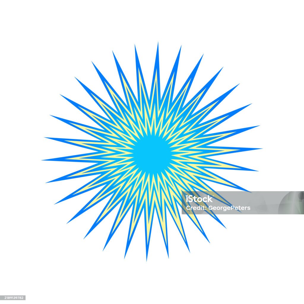 Sun Exploding Circle Exploding Sunburst Stock Illustration - Download Image Now - Blue ...