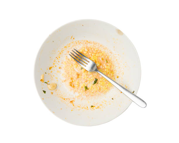 istock Dirty Plate Isolated, Empty Bowl after Dinner, Finished Lunch, Oil and Smeared Sauce on White Plate 2189142095