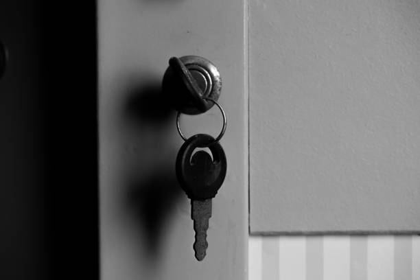 The key hanging on the wardrobe