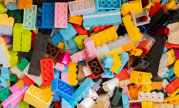 istock Plastic building blocks for colorful background. Education background 2189146006
