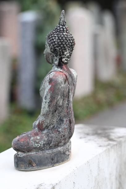 istock Weathered Buddha statue in serene outdoor setting. 2189148458