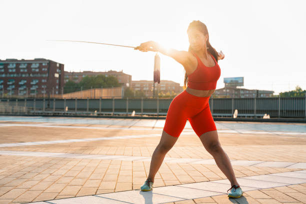 istock Chinese young woman practicing wushu kung fu. 2189148476