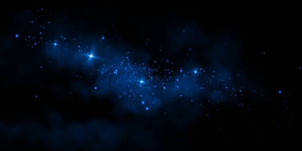 istock Fantastic smoke background. Magic smoke with glitter and small particles of twinkling stars, fog with luminous particles, blue vapor with stardust. Vector illustration. 2189149375