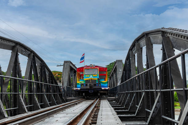 The historic bridge built by prisoners during the Second World War in Kanchanaburi.