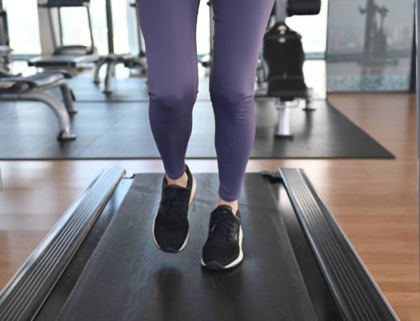 istock Walking on treadmill stock photo 2189150603
