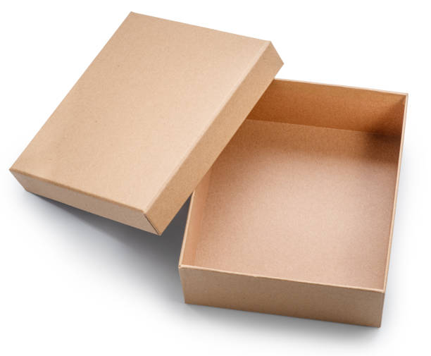 istock Open empty cardboard gift box and lid near it isolated on white background. File contains clipping path. 2189151023