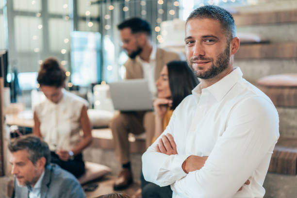 istock Confident businessman and his team 2189151351