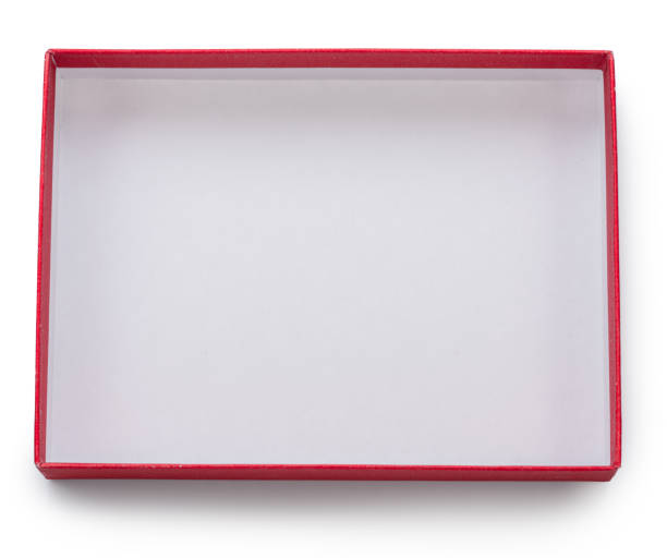 istock Open low empty red gift box isolated on white background. File contains clipping path. Top view. 2189151638